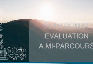 Diapositive de la présentation sur l'évaluation à mi-parcours du plan climat