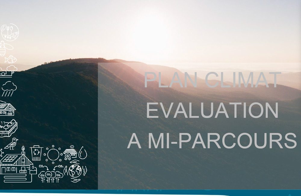 Diapositive de la présentation sur l'évaluation à mi-parcours du plan climat