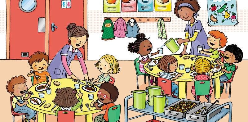 Dessin de très jeunes enfants à la cantine
